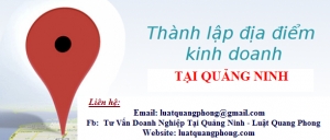 Thành lập địa điểm kinh doanh tại Quảng Ninh